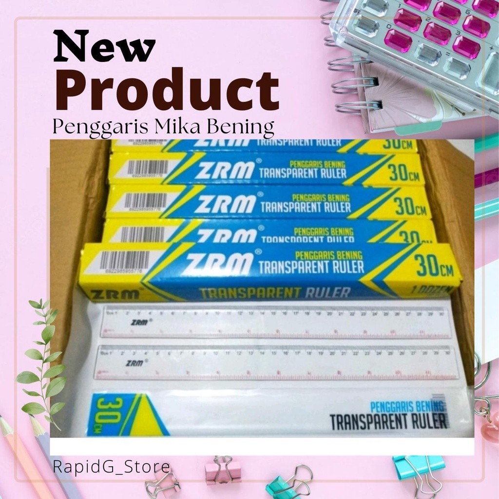 

Penggaris Mistar Mika Panjang 30 Cm Tebal 1 Pack Isi 12 Pcs / Penggaris Plastik Tebal 30 Cm ZRM
