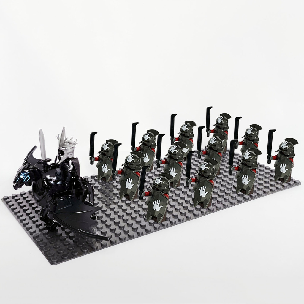 13pcs Medieval Soldiers Lord Sauron Witch-king of Angmar Shadow Orcs Strong Uruk-hai  Minifig Buildi