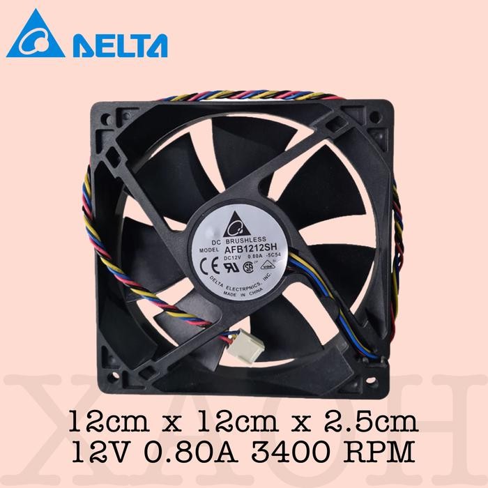 Delta Fan Kipas AFB1212SH 12Cm 12V 0.80A 3400RPM PWM
