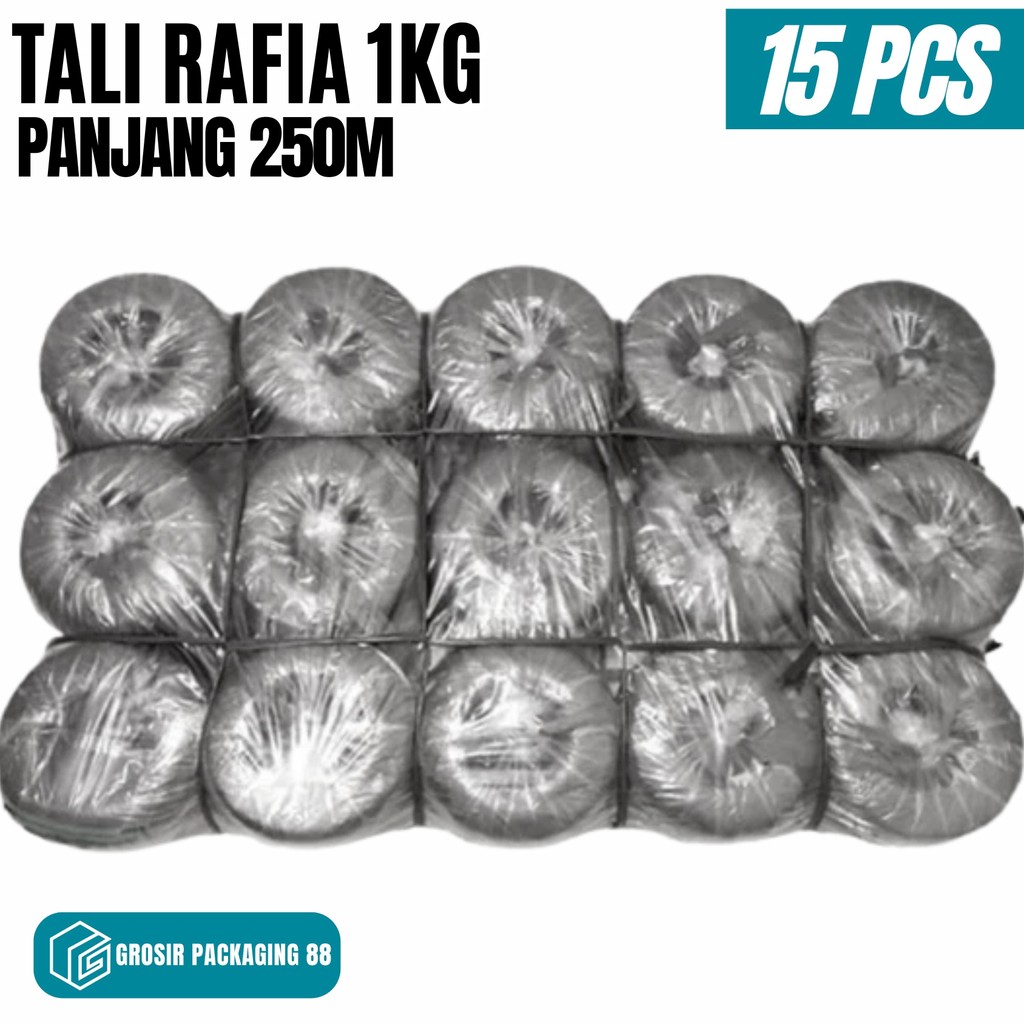 

Tali Rafia Plastik Hitam 1 KG 1 BALL - 15 PCS / Tali Rapia Kuat Anti Jebol
