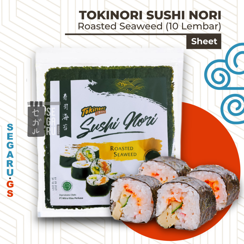 

Tokinori Nori Sushi Sheet Roasted Rumput Laut Halal MUI 10 Lembar