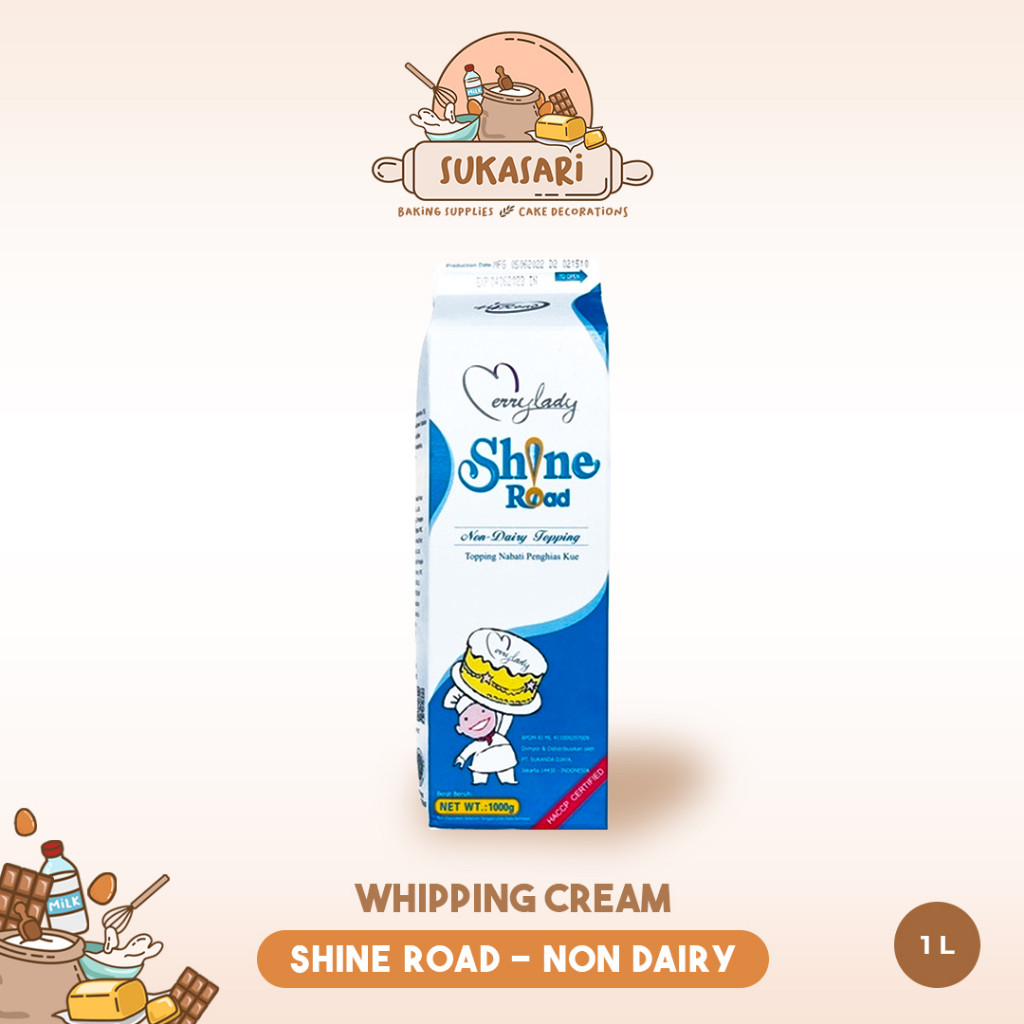 

Sukasari - Whipping Cream Shine Road Non Dairy 1L / Whipe Whipped Krim Kocok 1 Liter