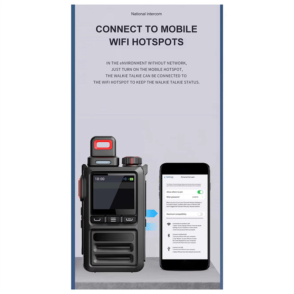 New Walkie Talkie 4G Full Network Bluetooth Outdoor Global WIFI Waterproof Walkie Talkie for Android