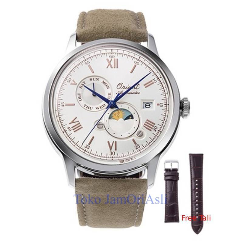 Promo Original Jam Tangan Pria Orient RA-AK0808S30B Bambino Sun & Moon Automatic 75th Anniversary Li