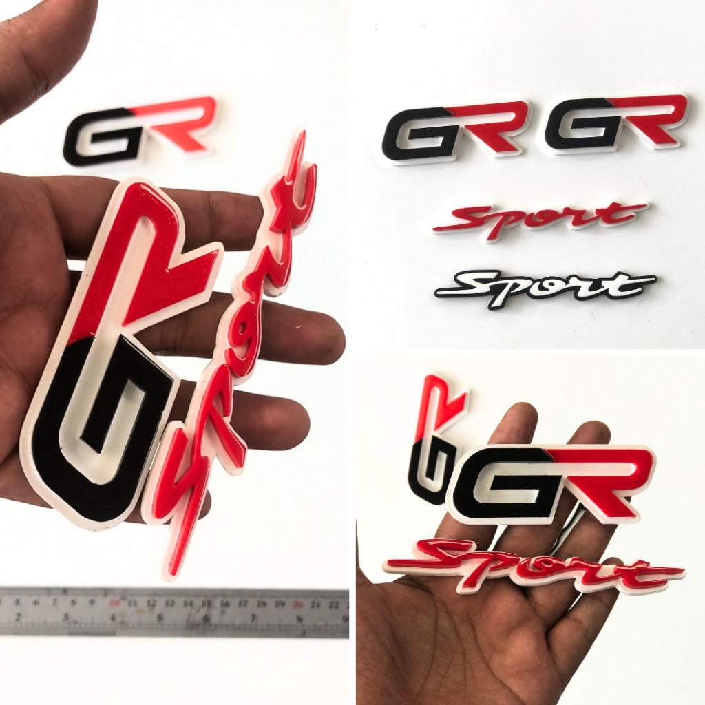 EMBLEM MOBIL GR SPORT AKSESORIS MOBIL GAZOO RACING TOYOTA RUSH AVANZA EKSTERIOR 3D EMBLEM TIMBUL GR 