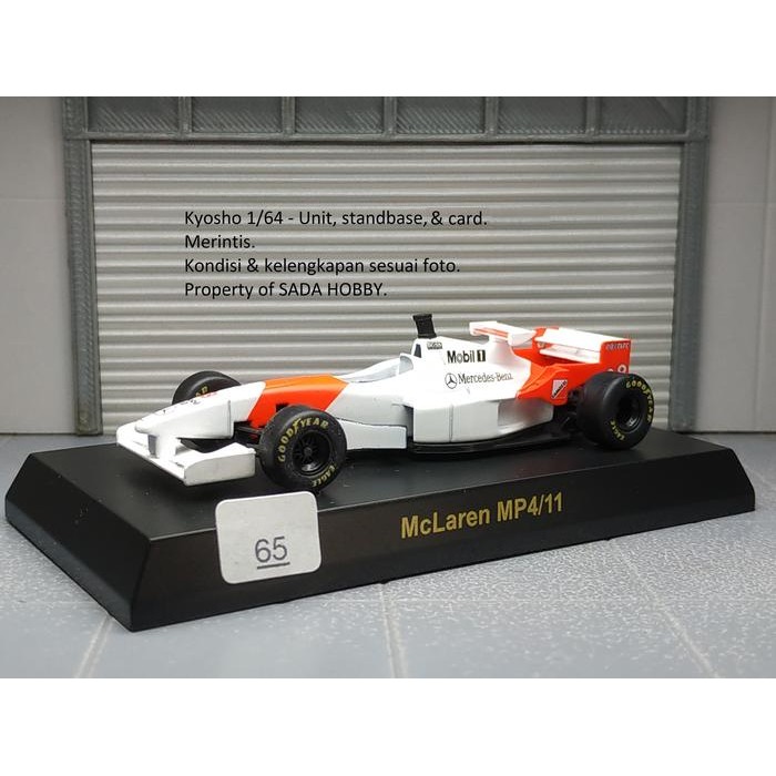 AD99 Diecast Kyosho 1/64 F1 Kyosho McLaren MP4/11 No 8 David Coulthard Unit & Standbase Only