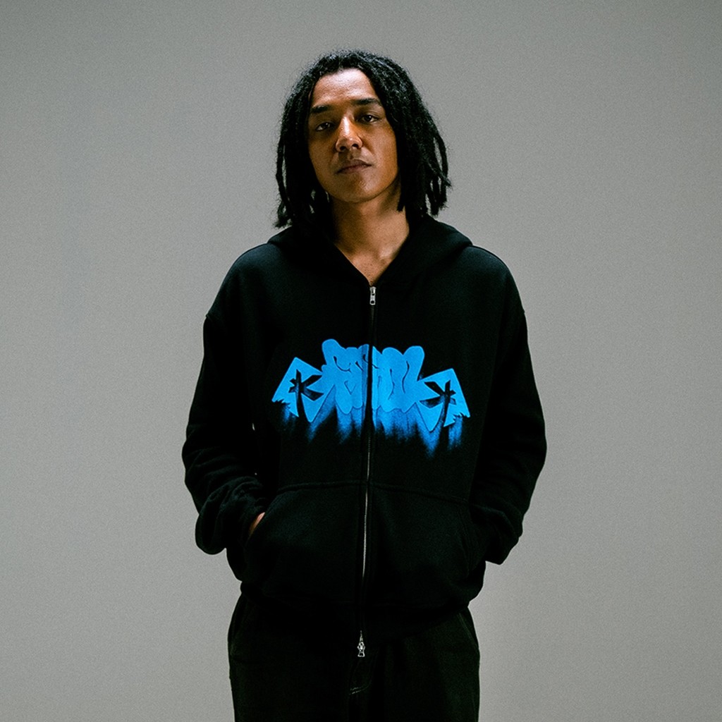 Figco - Hoodie Boxy Zipper Double Zip Boxy Hoodie Hitam Oversized Imbre Black 330GSM