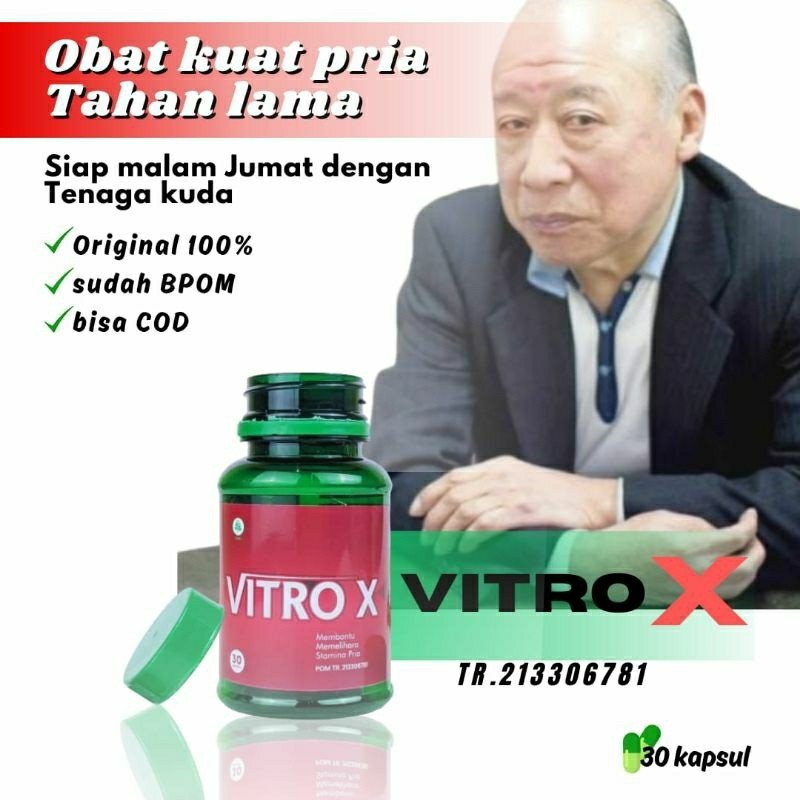 (GRATIS ONGKIR)02.VITRO X OBAT KUAT PRIA TAHAN LAMA 100% original BPOM kapsul obat kuat pria tahan l