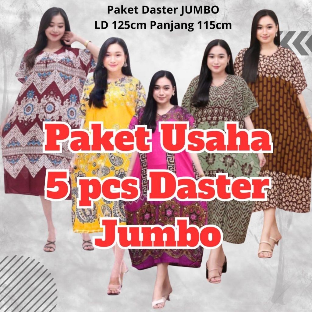JO0SP Paket Usaha Daster Jumbo isi 5 Daster Jumbo 100rb dapat 5 Daster Jumbo Busui daster rayon prem
