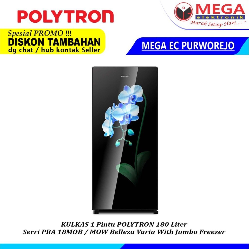 LEMARI ES 1 PINTU POLYTRON PRA-18MO / PRA 18 MO KULKAS MURAH