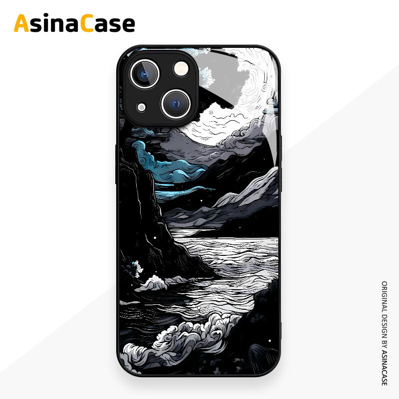 Case Kaca Soft Edge Untuk iPhone Case 15 14 13 12 11 Pro Max SE 2020 X XR XS 8 7 ip 6S 6 Plus Shockp