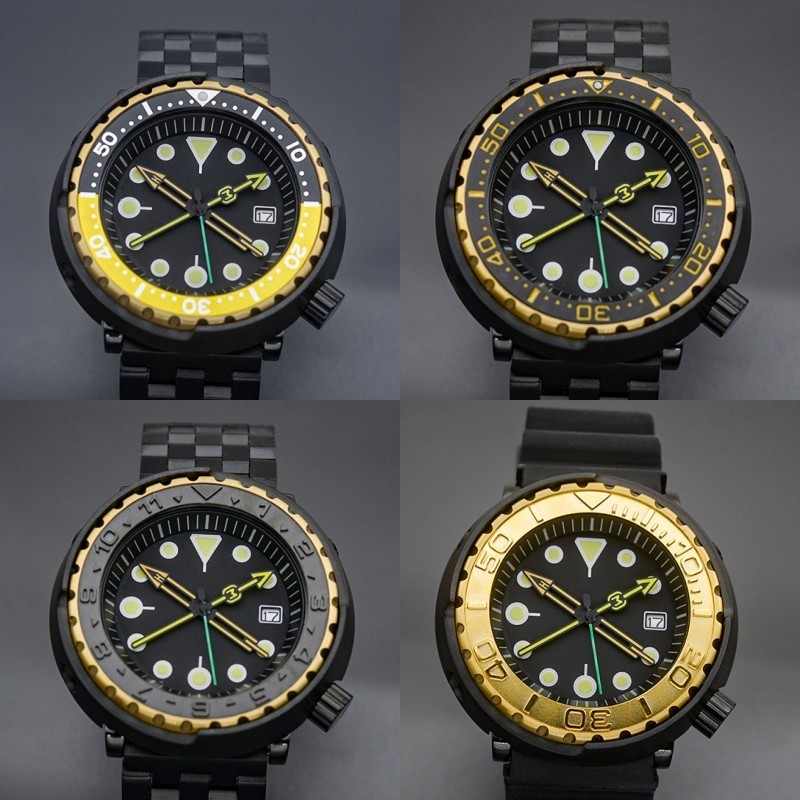 Tuna Case Watch Seiko Mod Wristwatch NH35 NH36 Japan Movement 20ATM Waterproof Sapphire Crystal Tuna