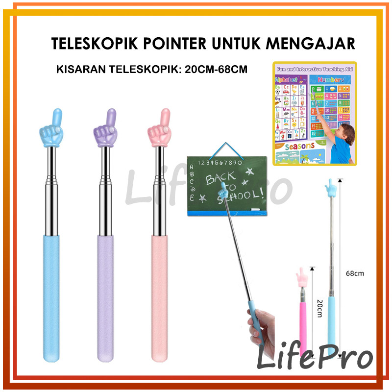 

20-68CM TONGKAT PENUNJUK PAPAN TULIS / TELESKOPIK POINTER UNTUK MENGAJAR