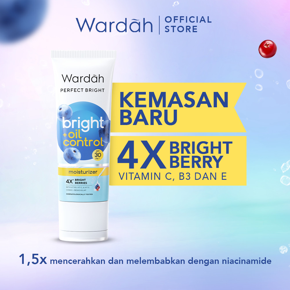 WARDAH Perfect Bright Moisturizer Bright + Oil Control SPF 30 PA+++ 20 ml - Pelembab untuk Kulit Nor