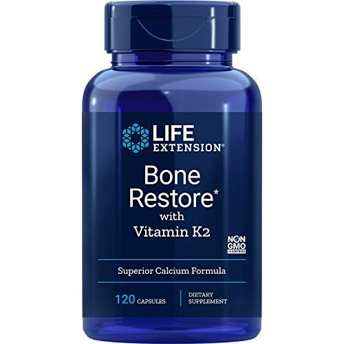 Life Extension Bone Restore with Vitamin K2, 120 Capsules