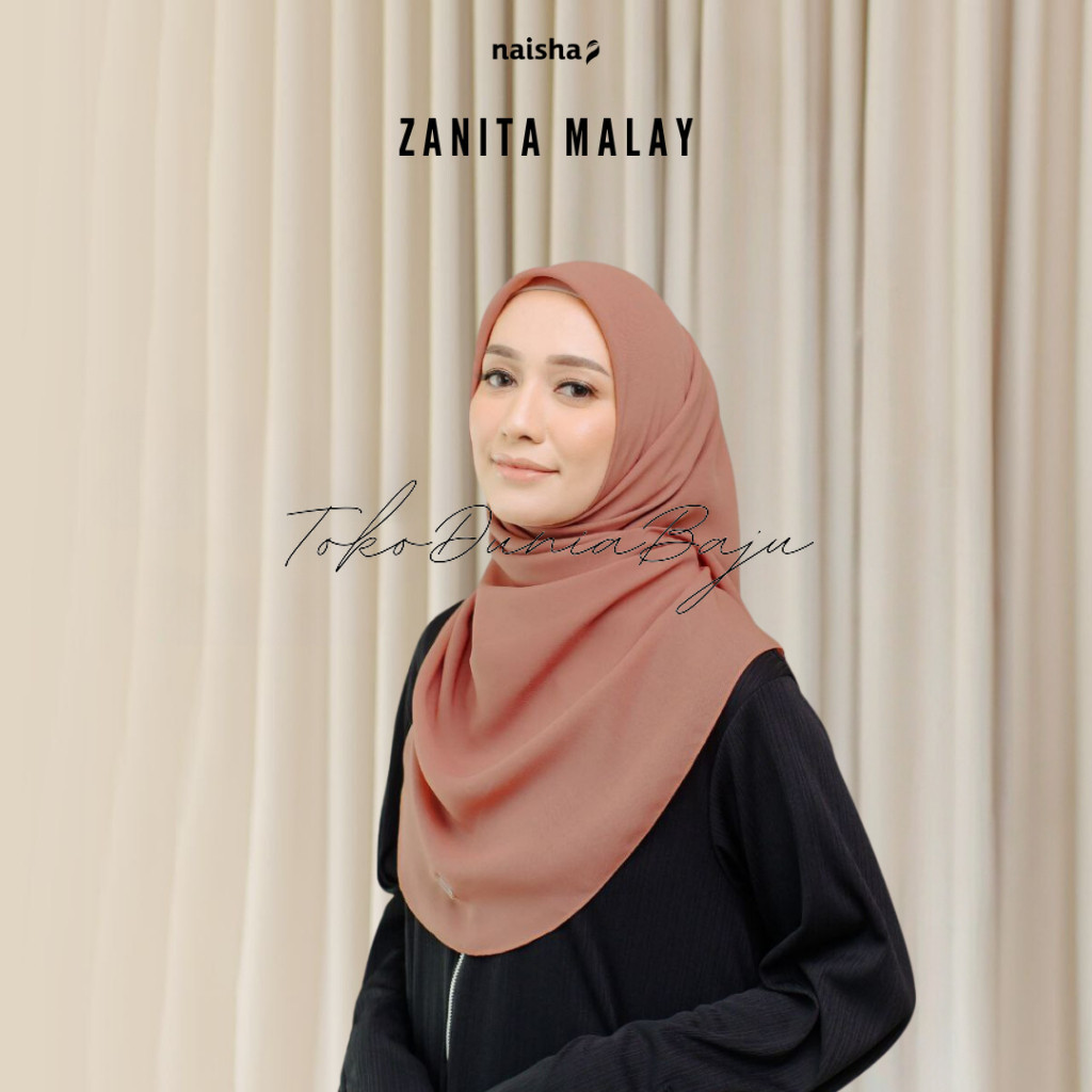 [MURAH] Zanita Malay Square Poly Cotton Hijab Segi Empat Curve Khimar Oval Syari