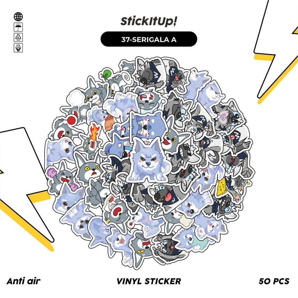 

COD✨ 50 Pcs Stiker Pack Graffiti Motif Kartun Hewan Serigala Lucu Aesthetic Vynil Waterproof untuk Freebies Sticker Buku Journal Casing HP Laptop