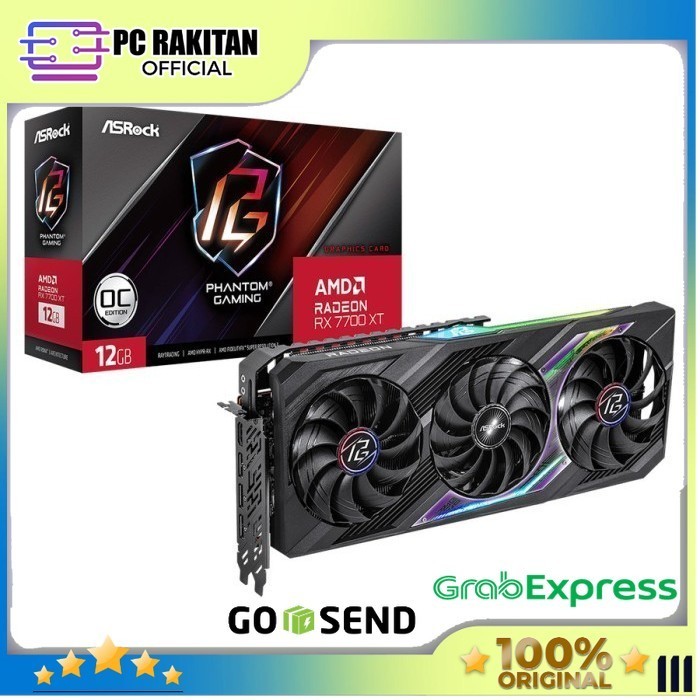 ASROCKRADEON RX 7700 XT 12GB GDDR6 PHANTOM GAMING OC
