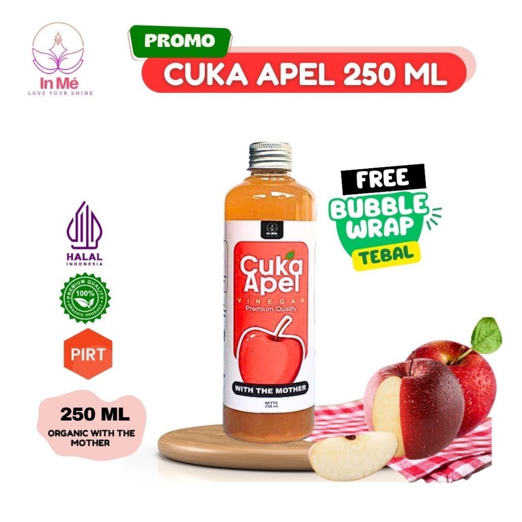 

PROMO CUKA APEL ORIGINAL ORGANIK 250 ML COCEL | APPLE CIDER VINEGAR WITH THE MOTHER | SARI DIET NUTRIFARM