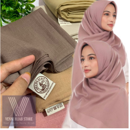 BASIC VOAL SEGIEMPAT BY UMAMA KHUSUS WARNA, JILBAB HIJAB VOAL SEKOLAH, - Hitam