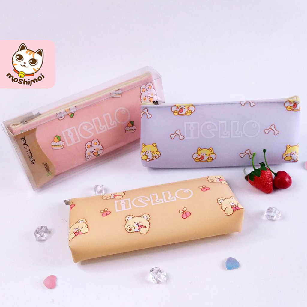 

Pencil Case/Tepak Pensil/Kotak Pensil Kain Zipper Hello Motif Animal Lucu