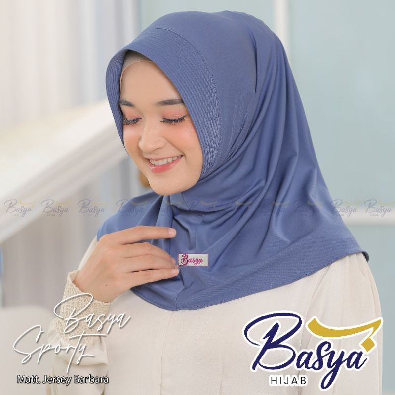 (HIJAB SPORT BASYA) bergo daily.hijab sport.jilbab olah raga.kerudung instan. jilbab sport