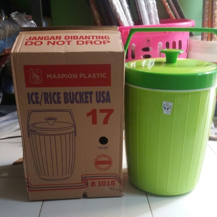 Termos Nasi / Tempat Es 17 Liter Maspion - Biru, ukuran 17