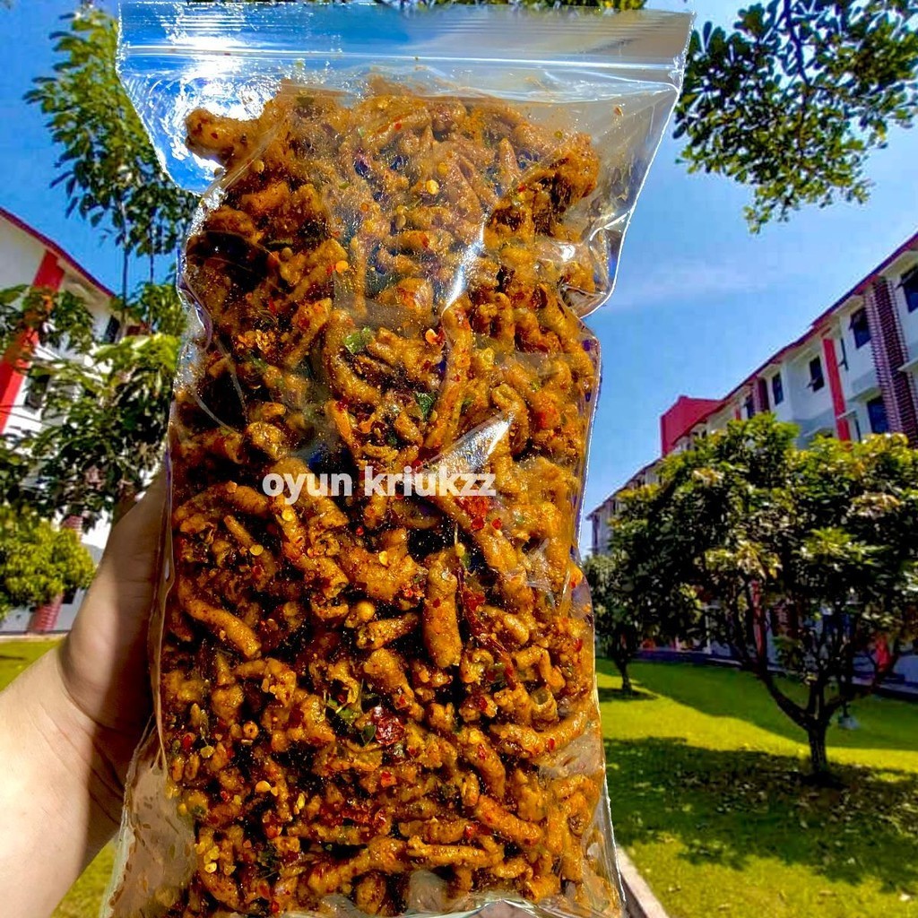 

Keripik USUS AYAM Pedas Daun Jeruk 500gr Kering Makanan Food Snack