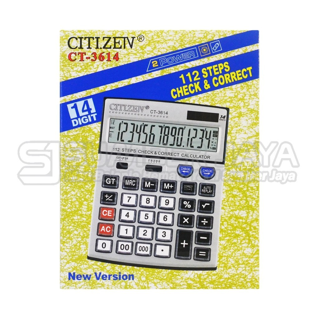 

Calculator 14 Digits Kalkulator Citizeiv CT-3614