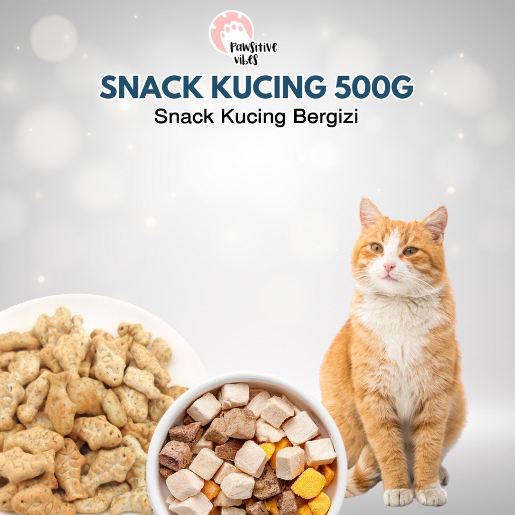 [GROSIR] Cemilan Kucing 500gr - Biskuit & Snack Kering Murah-Makanan Kucing Sehat & Lezat