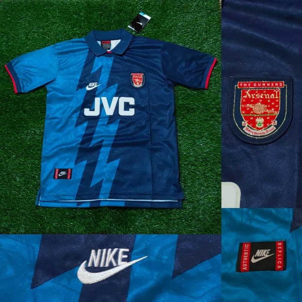 RETRO | JERSEY RETRO ARSENAL AWAY BIRU 1995 CLASSIC VINTAGE GRADE ORI