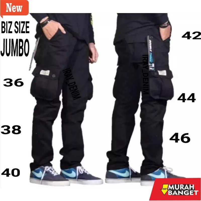 Celana panjang cargo pria yg lagi viral- celana cargo pria ukuran jumbo big size.36.38.40.42.44.46.4