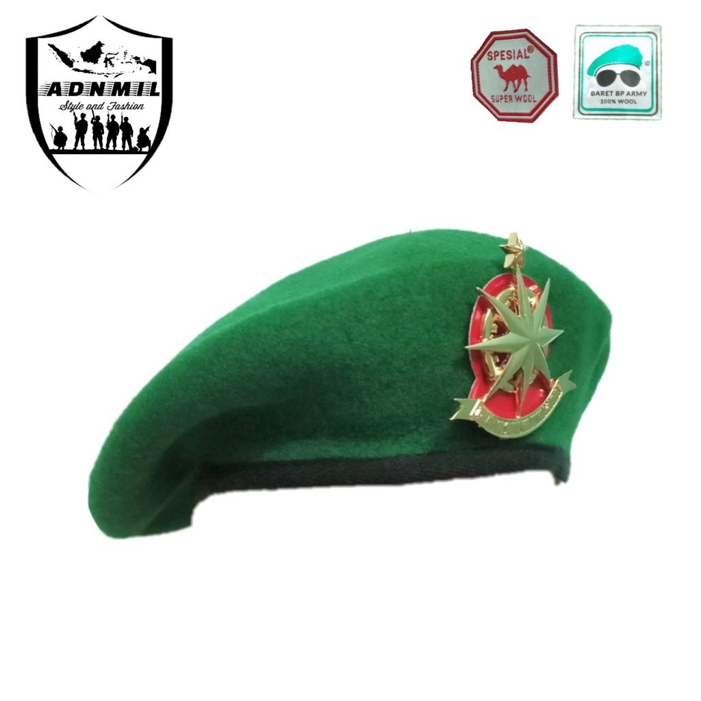 baret dan emblem bekang camel merah kacamata set baret dan emblem tni ad