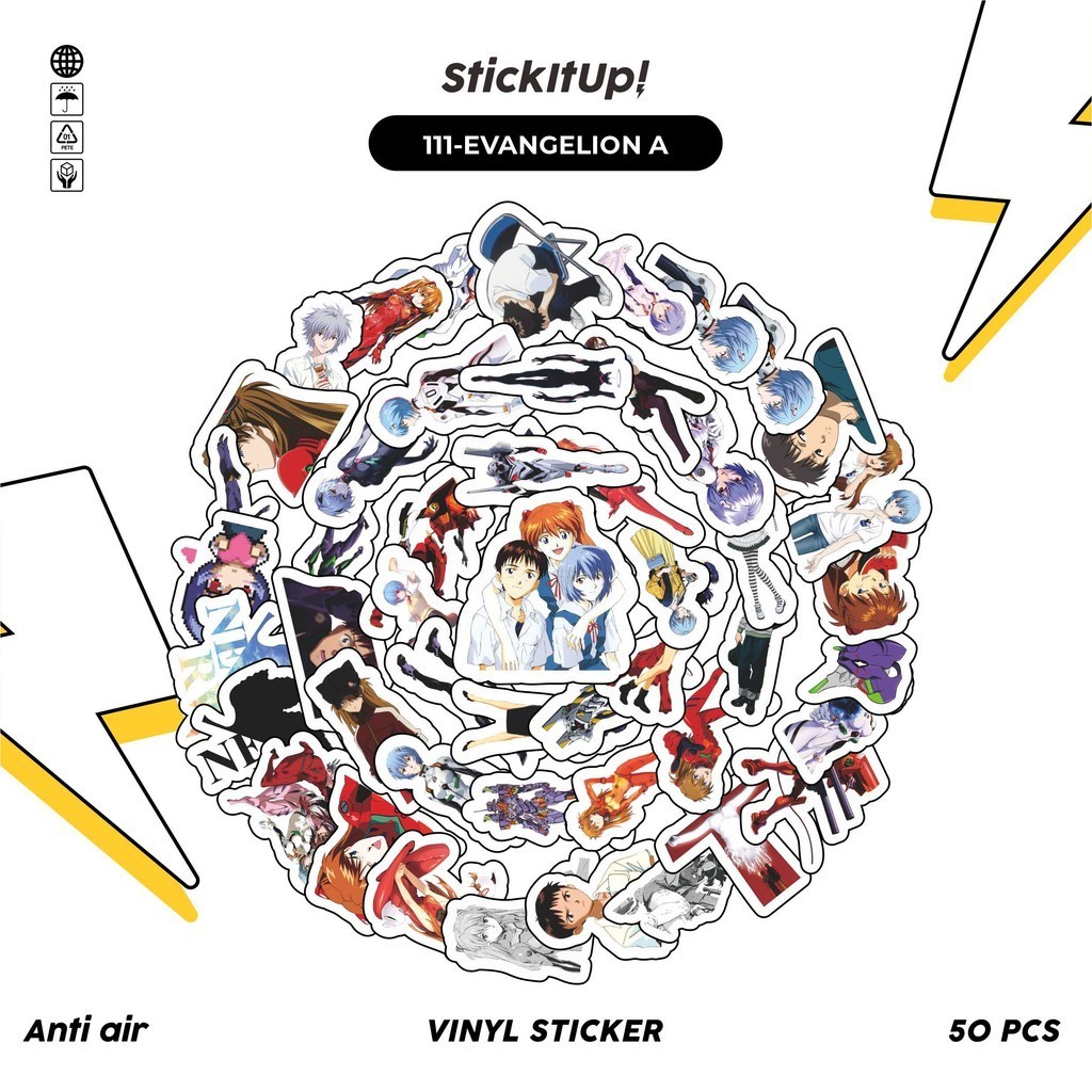 

COD✨ 100 Pcs Stiker Motif Anime Evangelion Anti Air Untuk Dekorasi Notebook Sepeda Skateboard Handphone DIY
