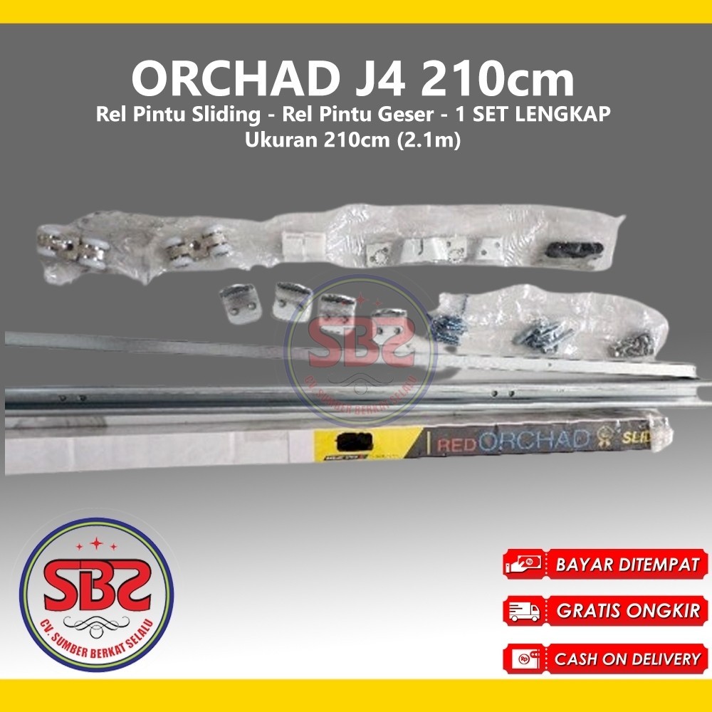 REL SLIDING J4 ORCHAD - Rel Pintu Dorong - Sliding Rail Galvanis - Sliding Track - Rel Pintu 2.1m