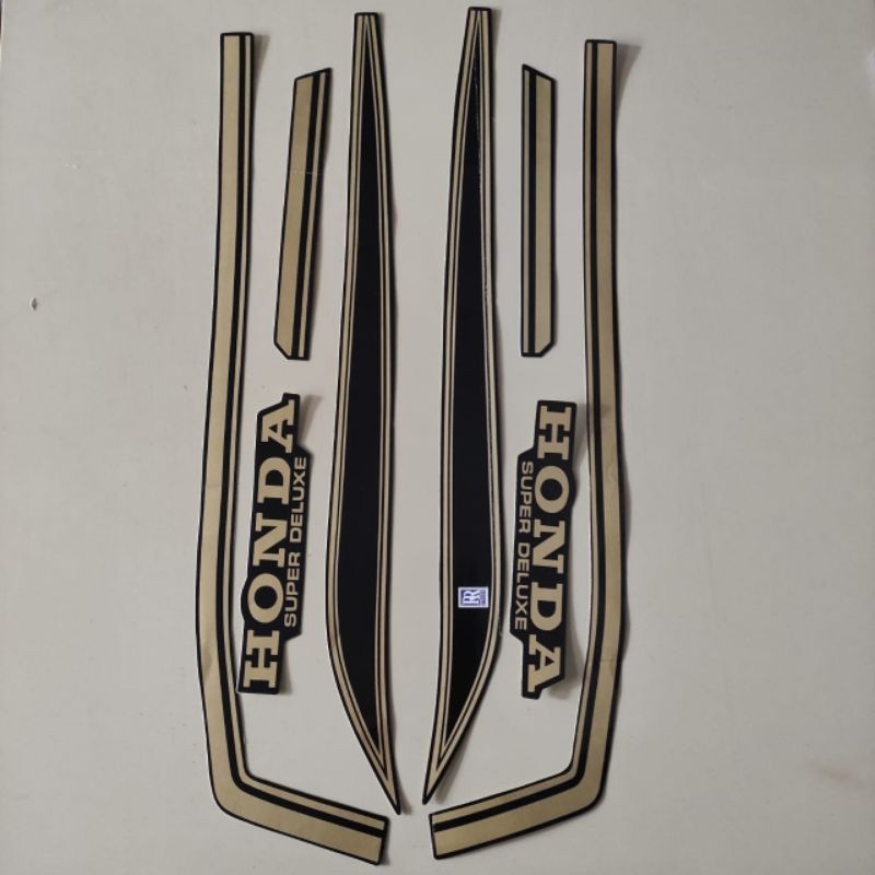 striping honda gl 100 gl100 gold hitam  list body Naziastiker