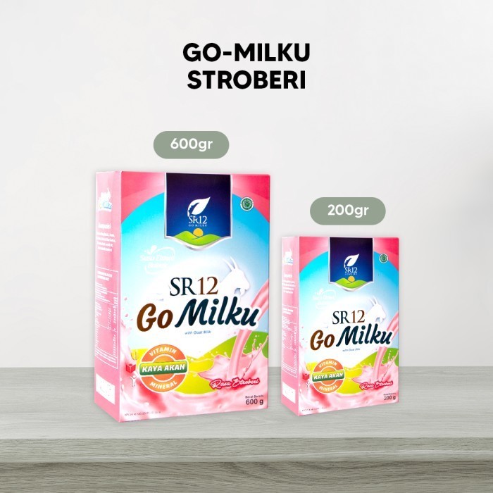 

TERJUAL SR12 Go Milku (Susu Kambing Etawa Bubuk Kaya Manfaat) Netto 600 Gr - Stroberi