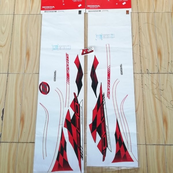 grafik graphic striping body bodi original ori honda scoopy scopy fi esp tahun 2018 2019 merah sport
