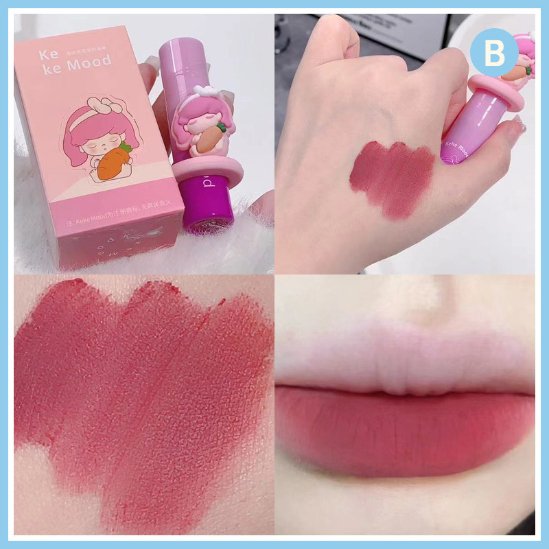 [EY]KEKEMOOD POP Malaikat Lipstick Lip Gloss Melting Matte Lip Tint Lipgloss Matte Velvet Lip stick-