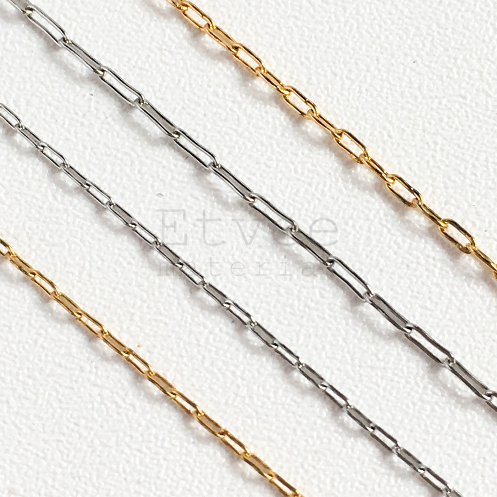 (METERAN) Rantai kotak gepeng halus kecil untuk isian bead/manik