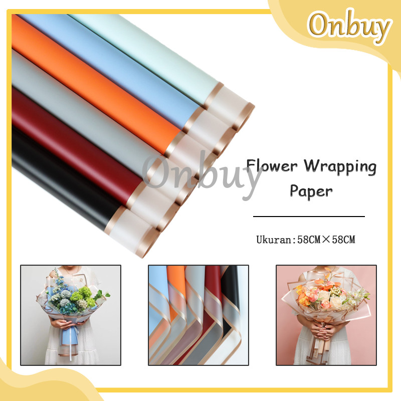 

Kertas Buket Bunga List Gold Line Emas Flower Wrapping Cellophane Paper Florist