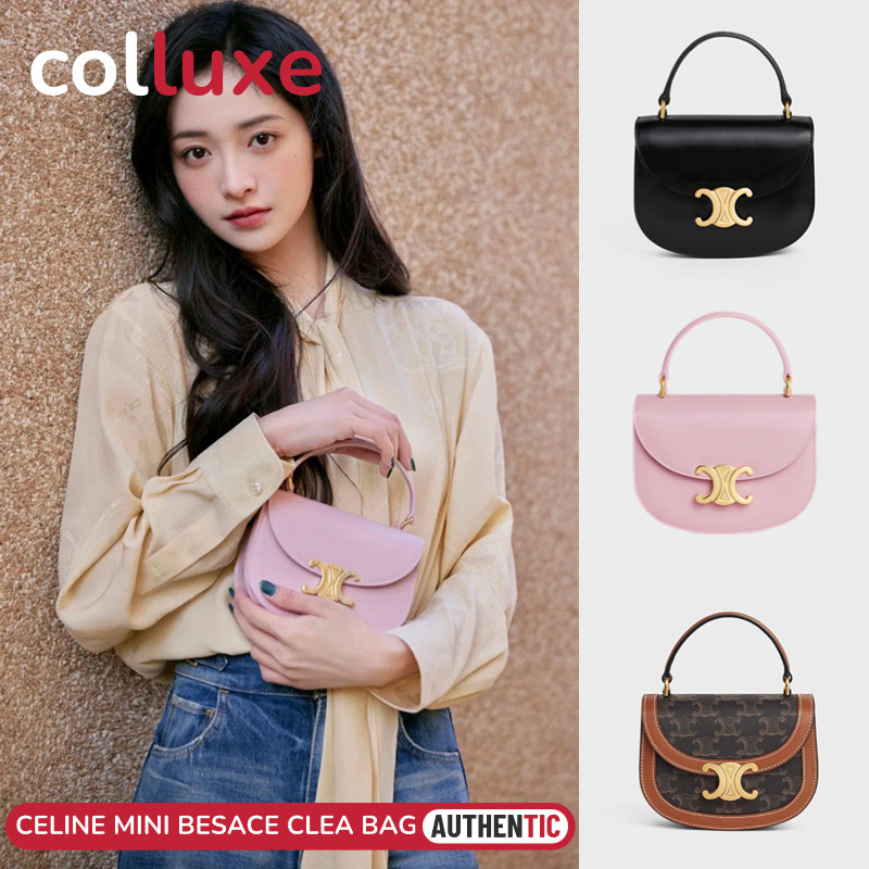 CELINE MINI BESACE CLEA IN SHINY CALFSKIN TOTE BAG TRIOMPHE women's shoulder bag