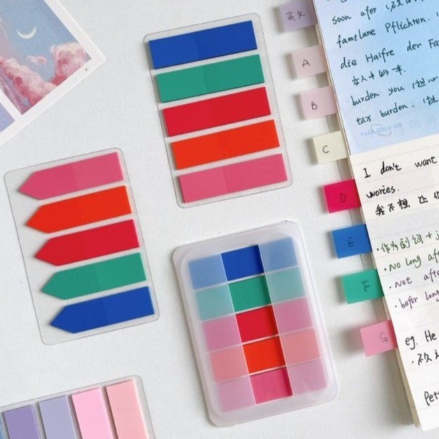 

Index / Mark Penanda Pembatas / Sticky Note Transparan / Index Sticker PET Pembatas / Notebook Divider Sticky Note / Memo / Lucu Color barang aesthetic
