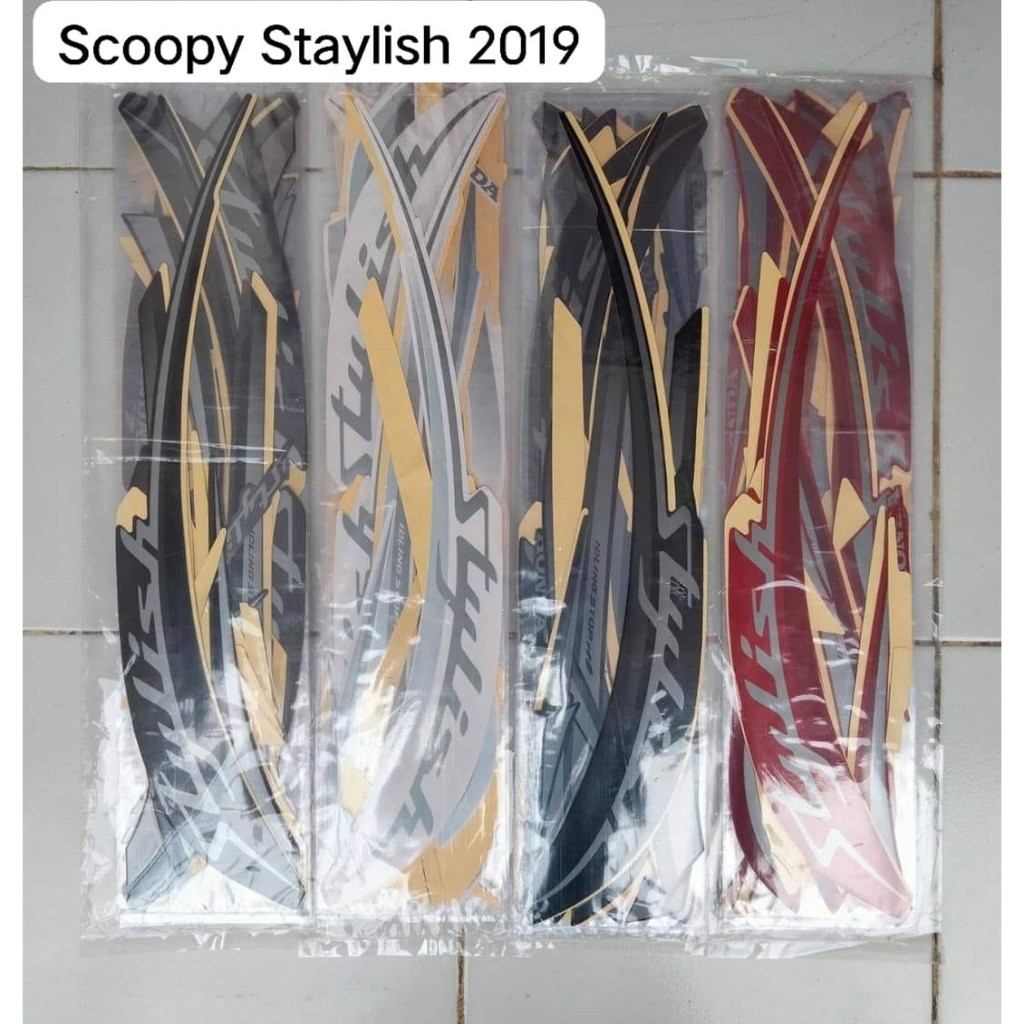 Stiker Striping Motor Scoopy Staylish 2019 Lis Les Body Scoopy Staytlish 2019 Terbaik