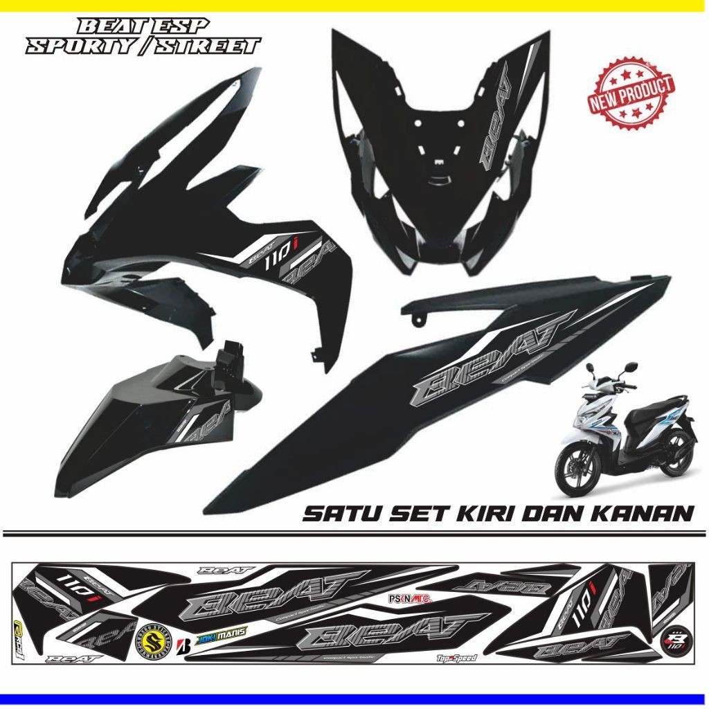 POLET SIMPLE LIST STIKER MOTOR HONDA BEAT ESP / BEAT STREET / STIKER VARIASI POLET