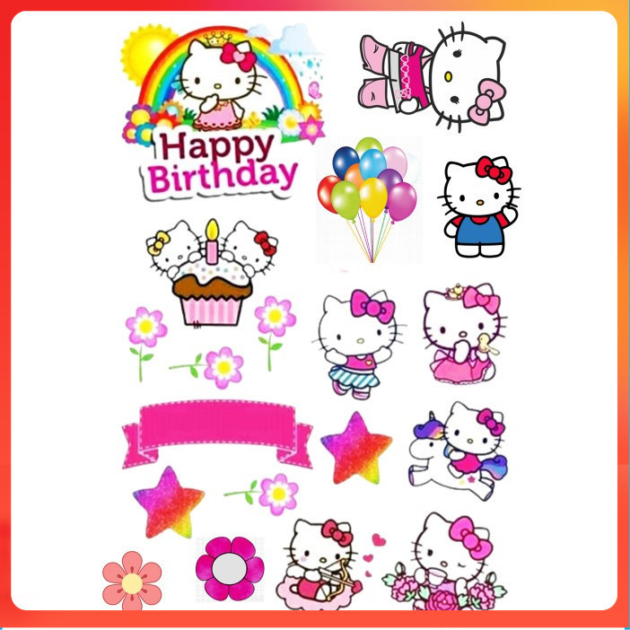 Topper Cake HELLO KITTY Custom/Hiasan Kue ULTAH Hello Kitty Toko_ARsha