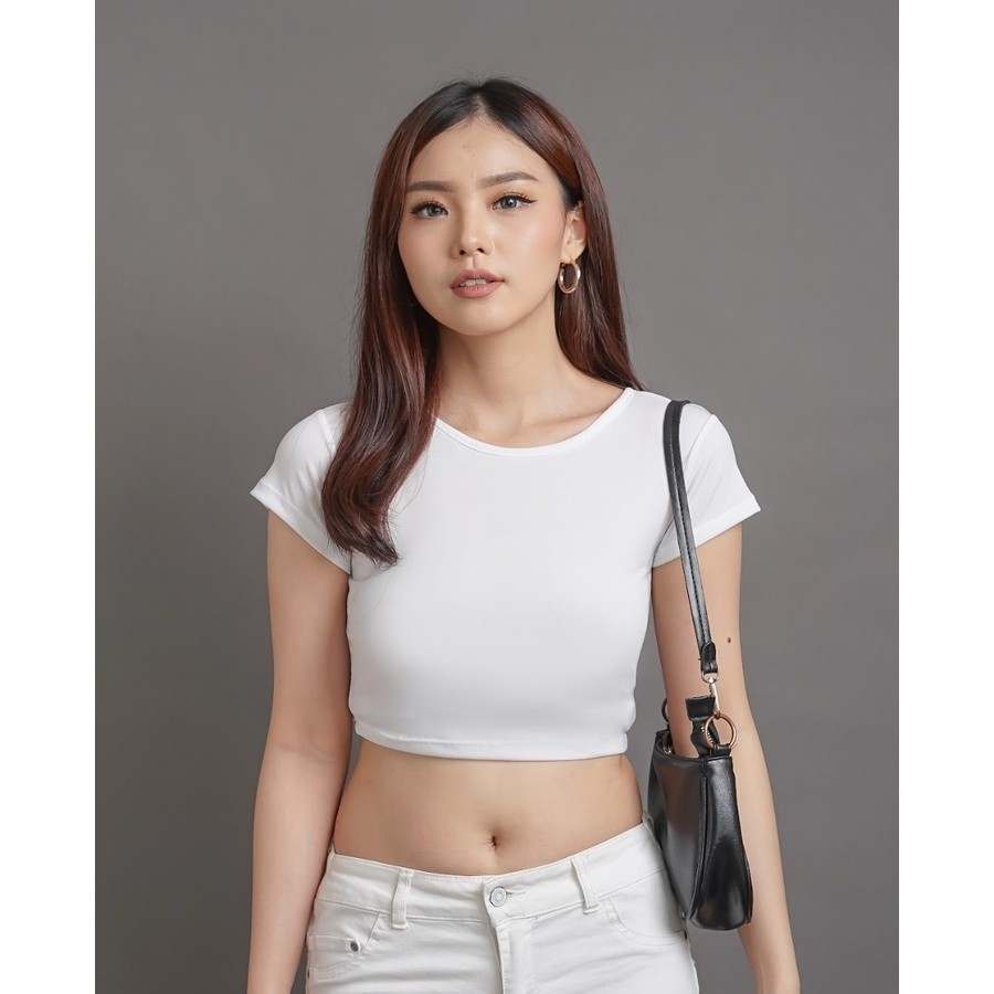 DGSHOP - SKY CROP TOP Baju Wanita Crop Top Korea Basic Crop Tee Korean Kaos Wanita Slim Fit