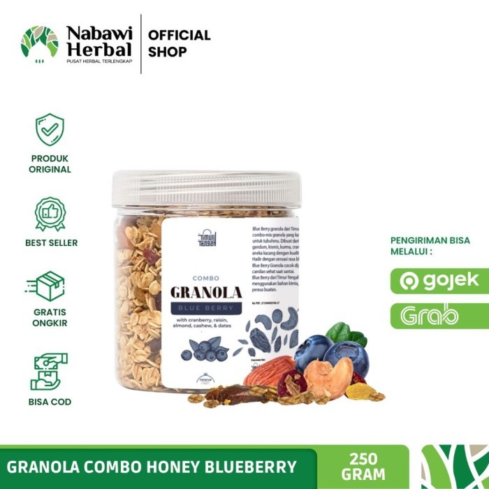 

Granola Blueberry 500gr Timur Tengah Sereal Makanan Sarapan Sehat - 250gr