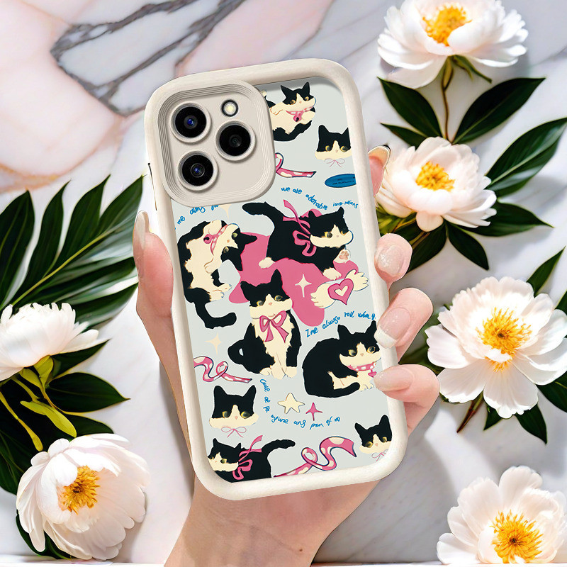 Kitten Pattern Cute Style Mobile Phone Casing Infinix Smart 5 6（RM2 32GB RM3 64GB ) 7  8 Hot 9 10 11