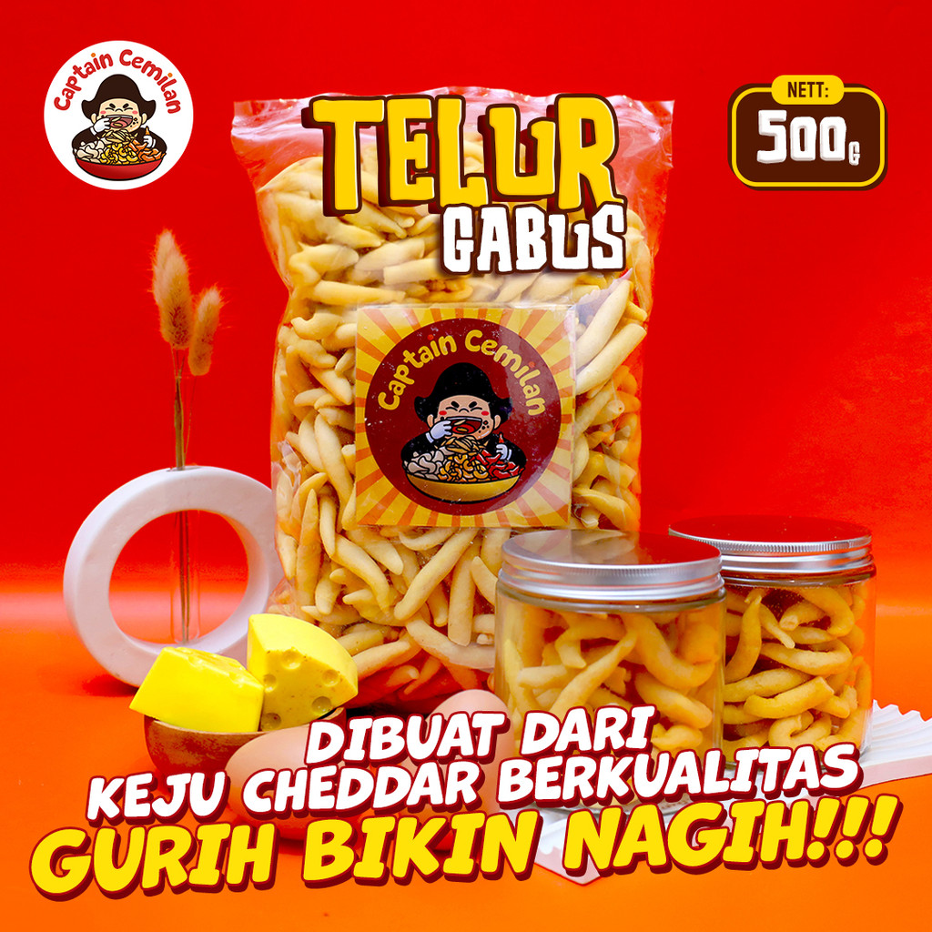 

500gr Telor Gabus KEJU Captain Cemilan TRADISIONAL